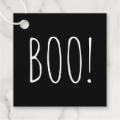 Boo Black Halloween Party | Schattigee minimalisti Bedankjes Labels (Voorkant)