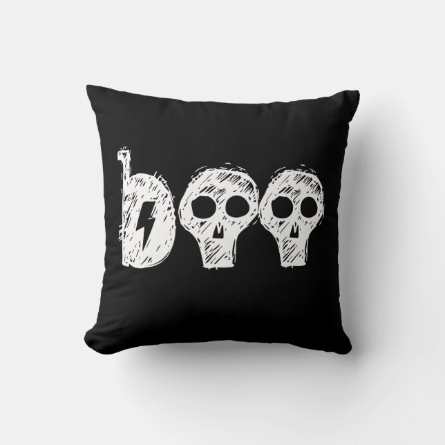 "Boo" Black Halloween Sierkussen (Voorkant)