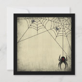 Boo Black Widow Spider & Creepy Text voor Hallowee Kaart (Achterkant)