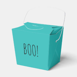 Boo blauwgroen eenvoudige typografie grappig schat bedankdoosjes