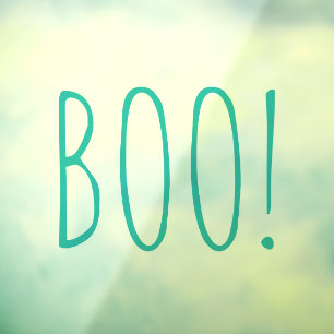 Boo blauwgroen spooky typografie grappig schattig  raamsticker