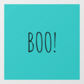 Boo blauwgroen spooky typografie minimalist Hallow Raamsticker (Vel)