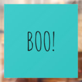 Boo blauwgroen spooky typografie minimalist Hallow Raamsticker (Vel 2)