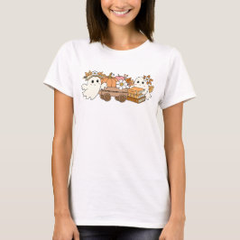 Boo & Boeken Lief Geestje Lezen Herfst Ontwerp T-shirt