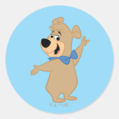 Boo-Boo Beer armen breed Ronde Sticker (Voorkant)