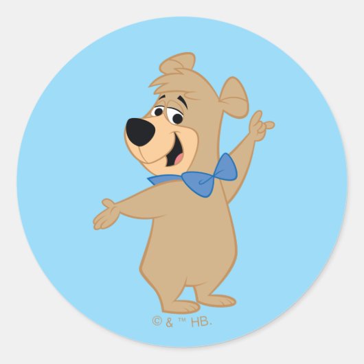 Boo-Boo Beer armen breed Ronde Sticker (Voorkant)