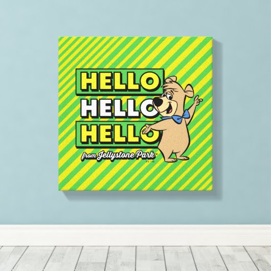 Boo-Boo-Beer Hallo Hallo Hallo Canvas Afdruk (Insitu (Houten vloer))