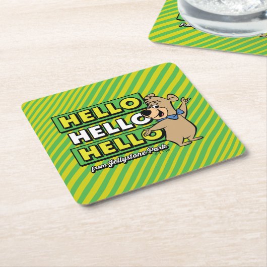 Boo-Boo-Beer Hallo Hallo Hallo Kartonnen Onderzetters (Schuin)