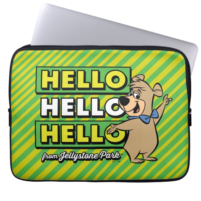 Boo-Boo-Beer Hallo Hallo Hallo Laptop Sleeve (Voorkant)