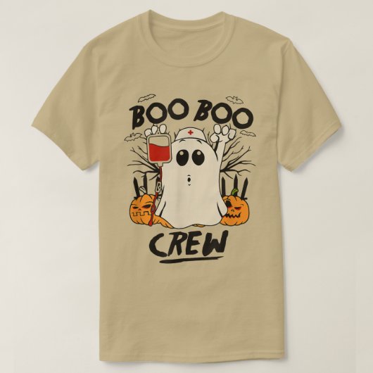 Boo Boo Blood Bag Cute Boo op begraafplaats T-shirt (Design voorkant)