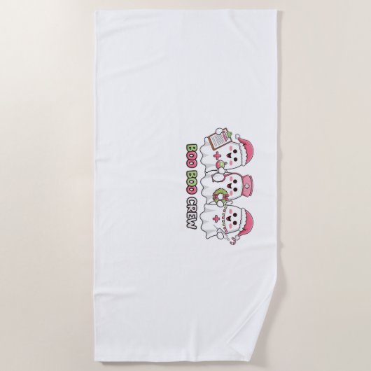 Boo Boo Crew Christmas, Ghost Nurse Oversized T-SH Strandlaken (Voorkant)
