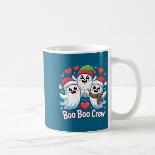 Boo-boo Crew Christmas Ghost Santa Hat Halloween H Koffiemok (Rechts)