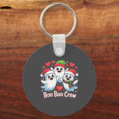 Boo-boo Crew Christmas Ghost Santa Hat Halloween H Sleutelhanger (Voorkant)