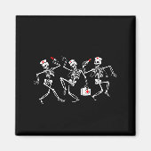 Boo Boo Crew Funny Dancing Skeleton Nurse Squad Ha Magneet (Voorkant)