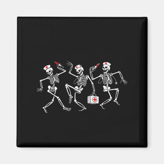 Boo Boo Crew Funny Dancing Skeleton Nurse Squad Ha Magneet (Voorkant)