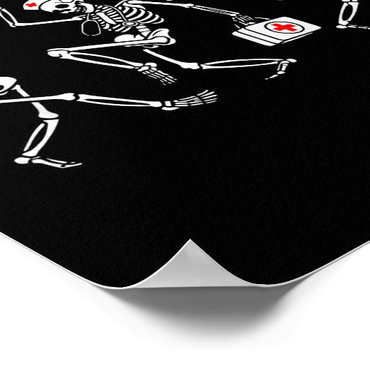 Boo Boo Crew Funny Dancing Skeleton Nurse Squad Ha Poster (Hoek)