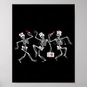 Boo Boo Crew Funny Dancing Skeleton Nurse Squad Ha Poster (Voorkant)