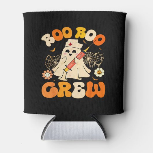 Boo Boo Crew Funny Ghost For Nurse, Retro Hallowee Blikjeskoeler (Voorkant)