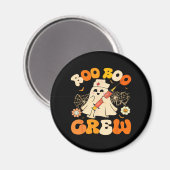 Boo Boo Crew Funny Ghost For Nurse, Retro Hallowee Magneet (Voorkant / Achterkant)