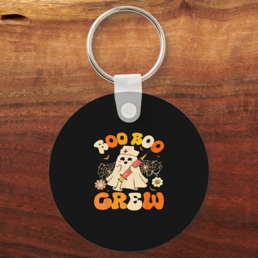 Boo Boo Crew Funny Ghost For Nurse, Retro Hallowee Sleutelhanger (Voorkant)