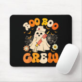 Boo Boo Crew Funny Ghost Nurse Retro Halloween Nur Muismat (Met muis)