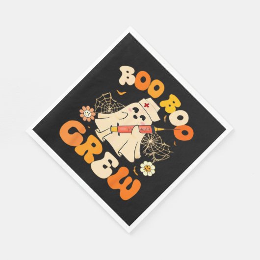 Boo Boo Crew Funny Ghost voor Nurse, Retro Hallowe Servet (Hoek)