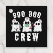 Boo Boo Crew Funny Nurse Ghost Costume Halloween Bedankjes Labels (Voorkant)