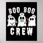 Boo Boo Crew Funny Nurse Ghost Costume Halloween Poster (Voorkant)