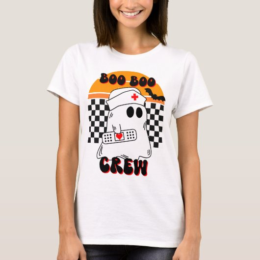 Boo Boo Crew Funny Nurse Ghost Halloween T-shirt (Voorkant)