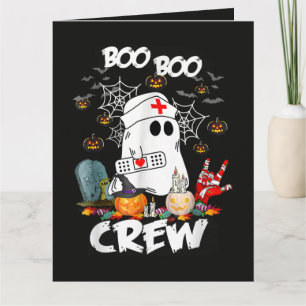 Boo Boo Crew Geest Verpleegster Halloween Griezele Kaart