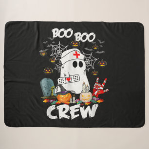 Boo Boo Crew Geest Verpleegster Halloween Griezele Sherpa Deken