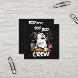 Boo Boo Crew Geest Verpleegster Halloween Griezele Vierkante Visitekaartje