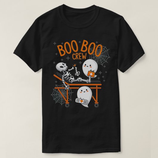 Boo Boo Crew Ghost Doctor Paramedic EM Nurse Hallo T-shirt (Design voorkant)