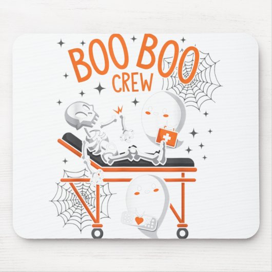 Boo Boo Crew Ghost Doctor Paramedic Nurse Hall Muismat (Voorkant)