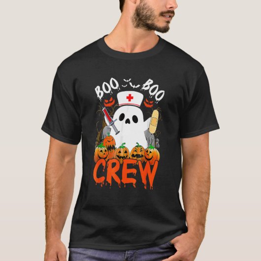 Boo Boo Crew Ghost EMS EMT Paramedic Nurse Hallow T-shirt (Voorkant)