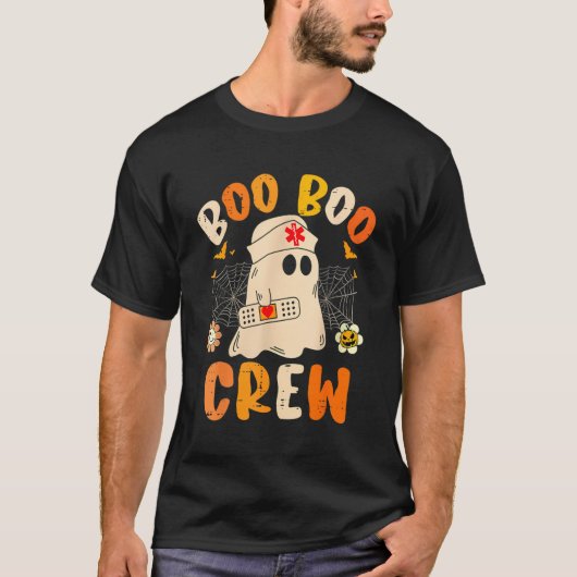 Boo Boo Crew Ghost Halloween Paramedische Verpleeg T-shirt (Voorkant)