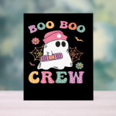 Boo Boo Crew Ghost Nurse Classic T-shirt Acryl Bord (Neutraal)