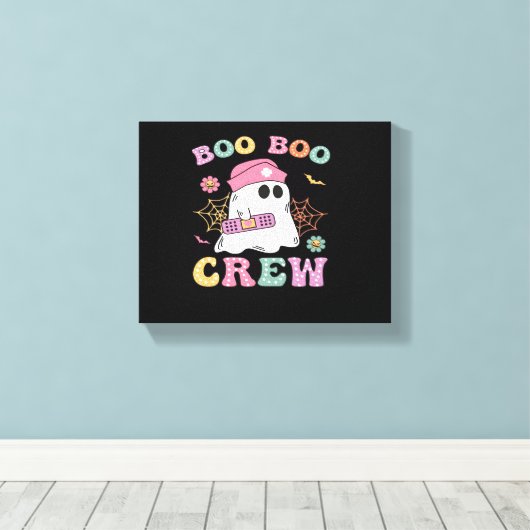 Boo Boo Crew Ghost Nurse Classic T-shirt Canvas Afdruk (Insitu (Houten vloer))