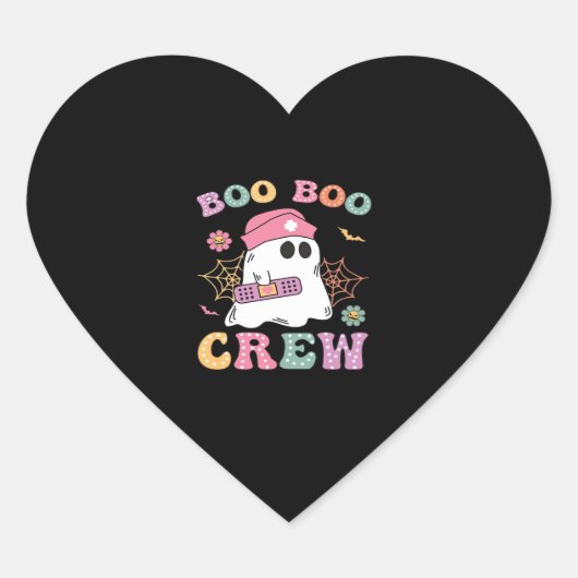 Boo Boo Crew Ghost Nurse Classic T-shirt Hart Sticker (Voorkant)