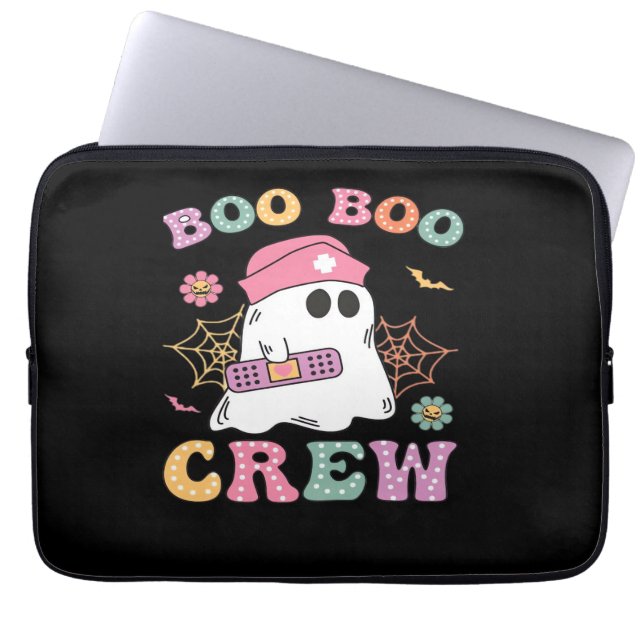 Boo Boo Crew Ghost Nurse Classic T-shirt Laptop Sleeve (Voorkant)