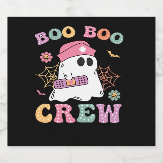 Boo Boo Crew Ghost Nurse Classic T-shirt Sparkling Wijnetiket (Enkel label)