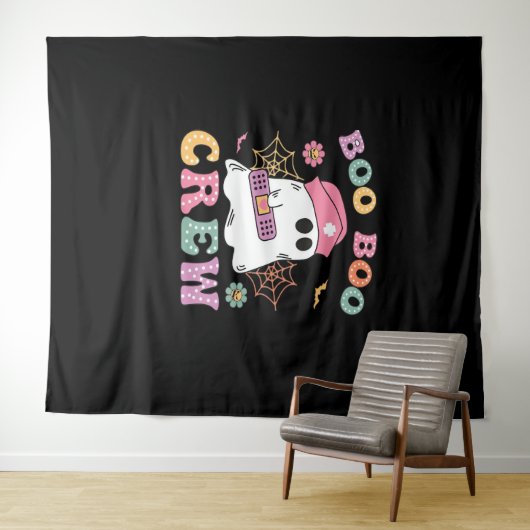 Boo Boo Crew Ghost Nurse Classic T-shirt Wandkleed (In Situ (horizontaal))