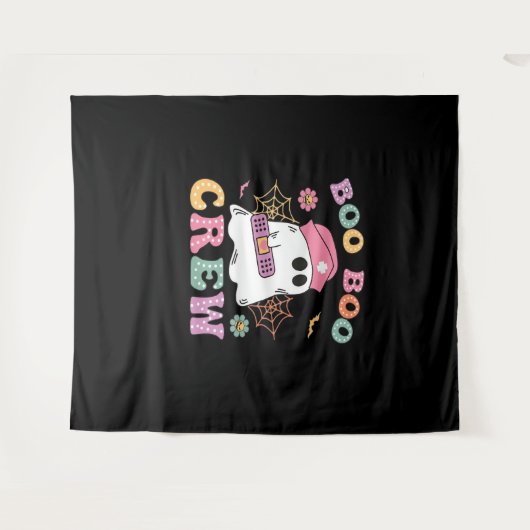 Boo Boo Crew Ghost Nurse Classic T-shirt Wandkleed (Voorkant (horizontaal))