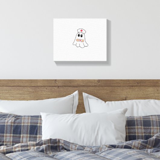 BOO BOO CREW Ghost Nurse Funny Halloween Essential Canvas Afdruk (Insitu (Slaapkamer))