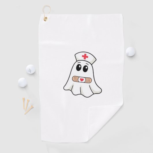 BOO BOO CREW Ghost Nurse Funny Halloween Essential Golfhanddoek (Insitu)