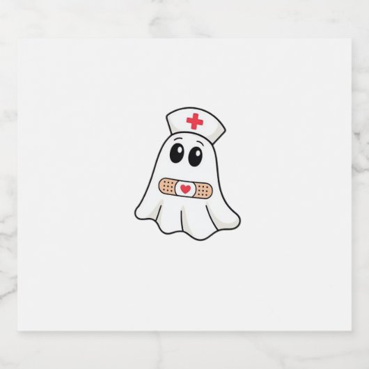 BOO BOO CREW Ghost Nurse Funny Halloween Essential Sparkling Wijnetiket (Enkel label)