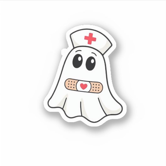 BOO BOO CREW Ghost Nurse Funny Halloween Essential Sticker (Voorkant)