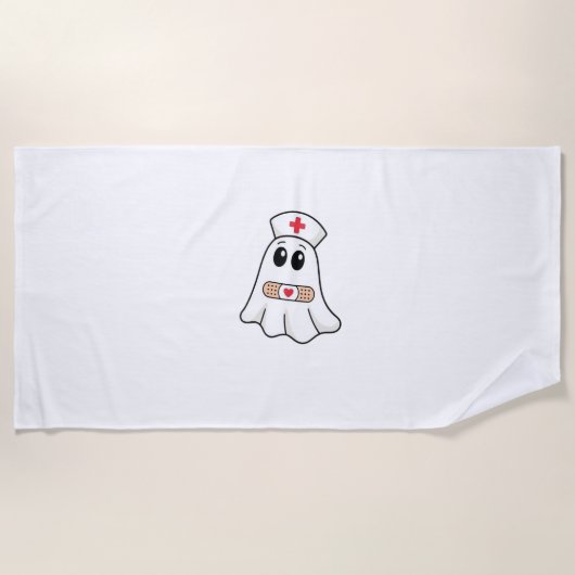 BOO BOO CREW Ghost Nurse Funny Halloween Essential Strandlaken (Voorkant)