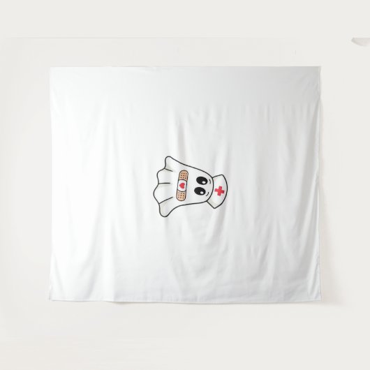 BOO BOO CREW Ghost Nurse Funny Halloween Essential Wandkleed (Voorkant (horizontaal))