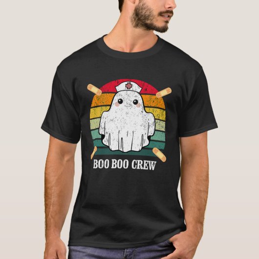Boo Boo Crew Ghost Nurse Retro Halloween 2020 Nurs T-shirt (Voorkant)